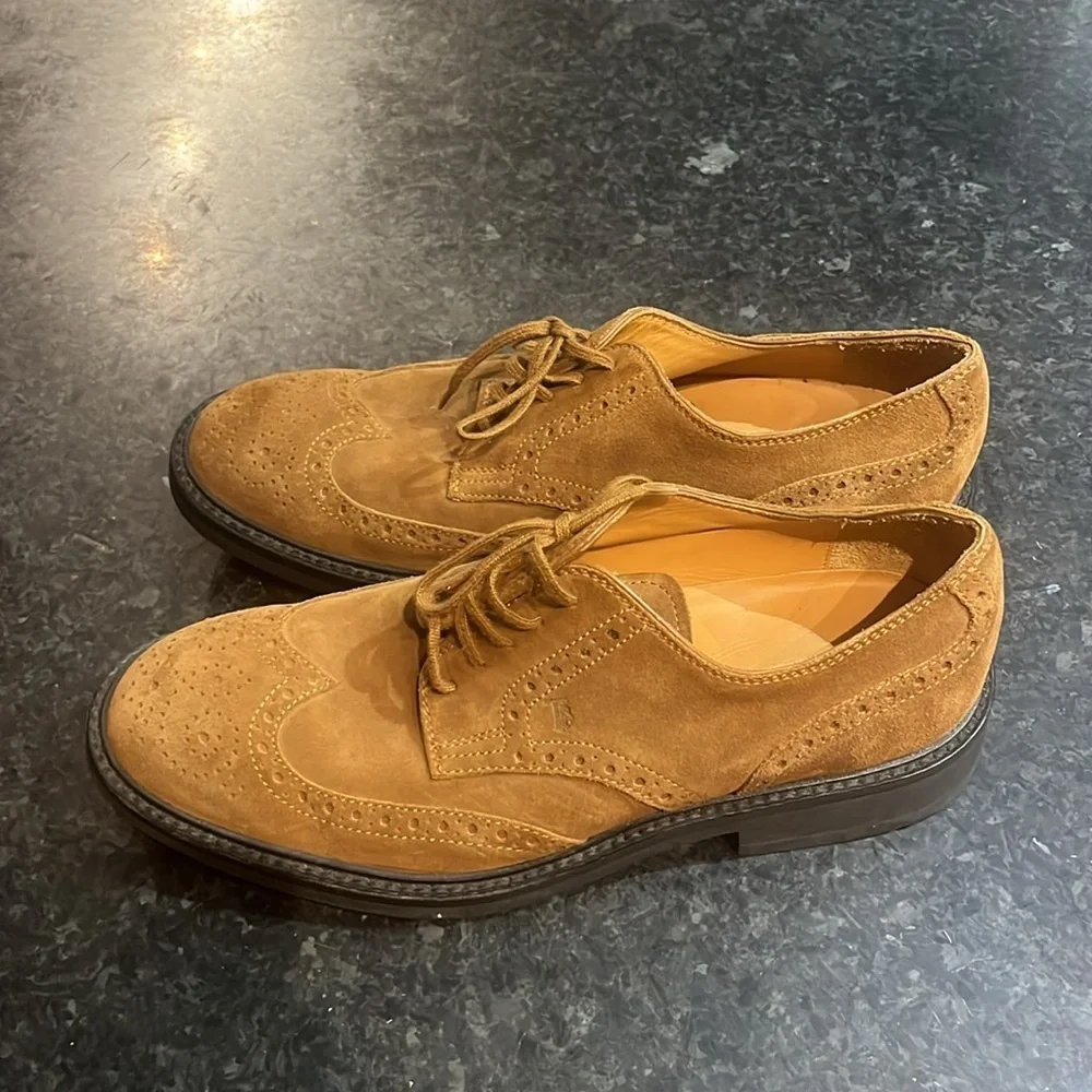 Men's Tan Suede TODS Dress Shoes